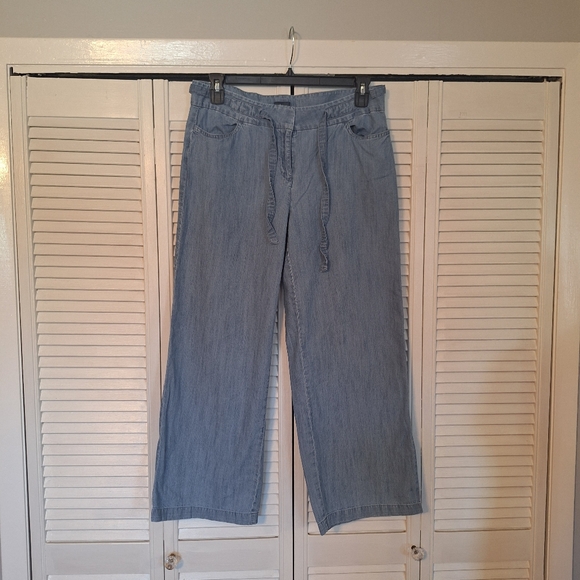 J. Jill Drawstring Waist Wide Leg Lightweight Jeans Sz 14P *H - Picture 3 of 8